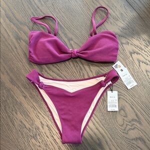 Magenta Knotted Bikini Set